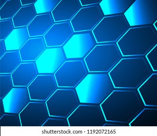 blue hexagon grid background