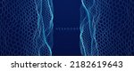 Blue Hexagon Grid In Perspective. Colorful Abstract Technology Background. Molecular Network of Hexagons Connected. Chemical Network. Carbon Nanomaterials Nanotechnology Concept. Vector Illustration.