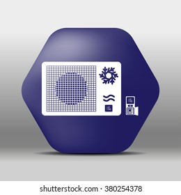 blue hexagon icon or logo Air conditioner