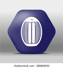 blue hexagon icon or logo lantern against insects