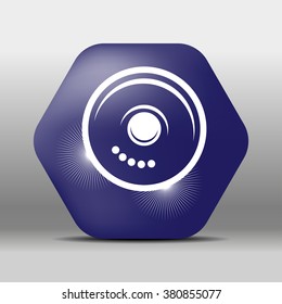 blue hexagon icon or logo smart vacuum cleaner