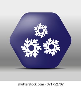 blue hexagon icon or logo white Snowflake