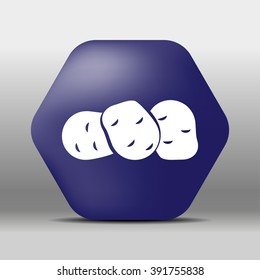 blue hexagon icon or logo white Potatoes