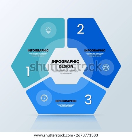 Blue Hexagon Infographic Chart Template