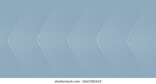 Líneas hexagonales azules sobre fondo gris simple. Línea de rayas geométricas diseño de arte línea de luz gradiente Vector