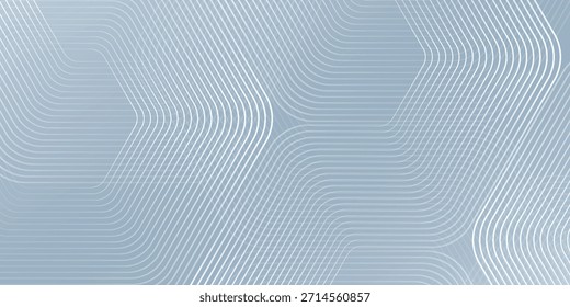 Linhas de hexágono azuis no plano de fundo cinza. Linha de faixa geométrica arte design apresentação velho padrão de luz