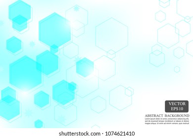 blue hexagon modern background template design