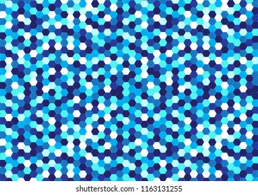 blue hexagon mosaic pixel pattern wallpaper