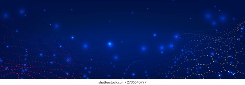 Blue hexagon net pattern background with abstract technology texture and digital light effects. Futuristic honeycomb science concept, medical or 3D network designs.
Geometric vector grid energy wave. not AI