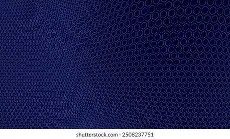 Blue Hexagon Pattern. Abstract Medical Chemical Tech Background. Hexagonal Pattern for Hi-Tech Science Design. Cyber Hexagon 3D Grid Sci-Fi Game Backdrop. Vector Illustration.