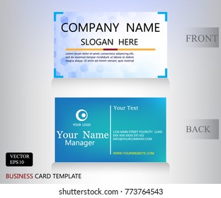 blue hexagon pattern name card template
