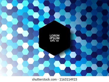 blue hexagon pattern vector background 