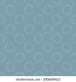 blue hexagon rough brush stroke seamless pattern. vector illustration for background, bed linen fabric, wrapping paper, scrapbooking