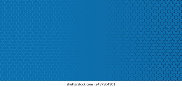 Blue hexagon seamless pattern banner. EPS10