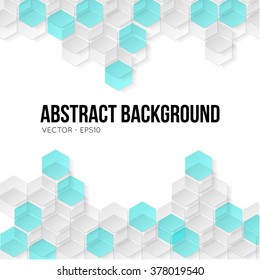 Blue hexagon shape abstract background.