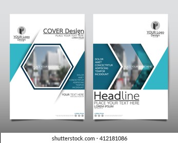 Blue Triangle Triangle Annual Report Brochure Stock Vector (Royalty ...