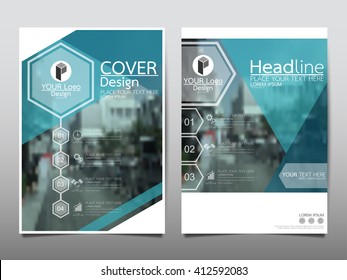 Blue Hexagon Technology Annual Report Brochure Flyer Design Template Vector, Leaflet Cover Presentation Abstract Flat Background, Layout In A4 Size