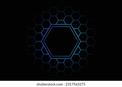 blue hexagon technology cyberspace abstract vector background. Modern technology business background. futuristic tech background.