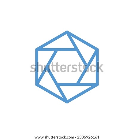 Blue hexagon unique logo mark