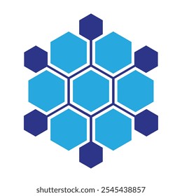 Blue hexagon vector. Elegant hexagon polygon pattern, perfect for sleek web designs and modern backgrounds.