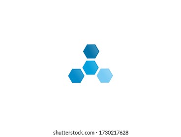 blue hexagon vector logo icon design