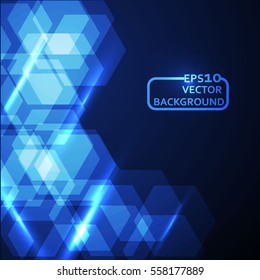 blue hexagonal abstract background