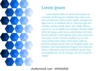 blue hexagonal of cover slide page for presentation design, vector illustration