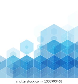blue hexagonal illustration. vector geometric background. polygonal style 