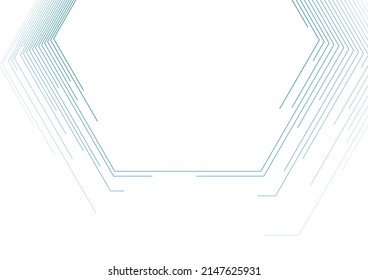 Blue hexagonal lines abstract futuristic technology background. Vector design