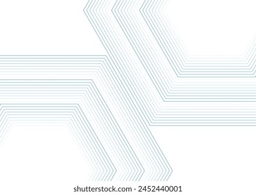 Blue hexagonal lines abstract futuristic technology background. Vector minimal art design