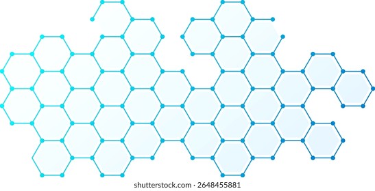 Blue hexagonal network abstract background. Clean tech background with blue hexagonal structure. Concept and idea for healthcare, technology, innovation, medicine, technology, science and research.