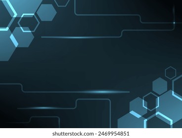 Blue hexagonal technology vector abstract background