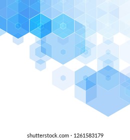 blue hexagons. abstract background. layout for advertising