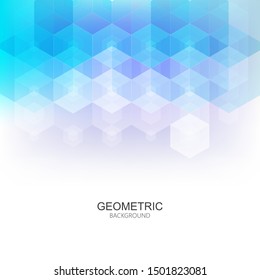 
Blue hexagons. Abstract geometric background design