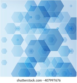 blue hexagons abstraction design printing