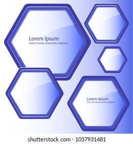 blue hexagons, bright presentation template