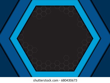 Blue hexagons business corporate template design