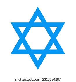 Blue Hexagram Triangle Star of David Judaism Jewish Jew Logo Icon Sign Sigil Symbol Emblem Badge Vector EPS PNG Transparent No Background