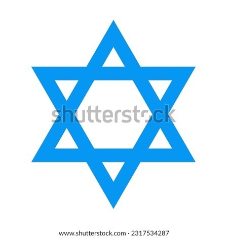 Blue Hexagram Triangle Star of David Judaism Jewish Jew Logo Icon Sign Sigil Symbol Emblem Badge Vector EPS PNG Transparent No Background