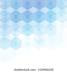 blue hexahedrons. Vector illustration. Geometric figures. Polygonal style