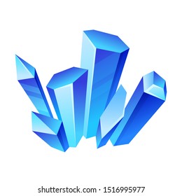 Blue high crystals. Vector illustration on a white background.