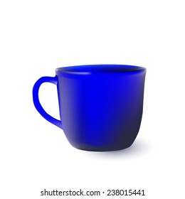 Blue high decorative wine bottle table on white background