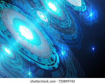 Blue high technology abstract background.