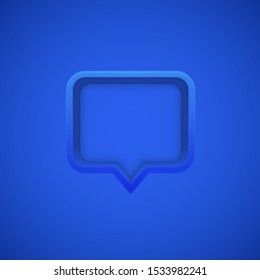 Blue high-detailed 3D speech bubble, vector illustration