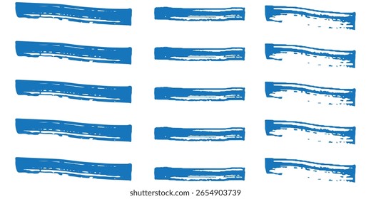 Blue highlight marker lines. Vector highlighter brush lines. Marker pen highlight underline strokes. Eps 10