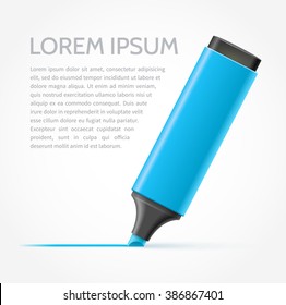 Blue highlighter and blank text block