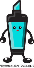 
Ilustración de resaltado azul imagen vectorial con expresión facial sonriente adecuada para ilustraciones de libros para niños, diseños de ropa para niños, logos, etc