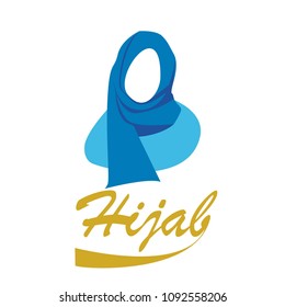 blue hijab vector 