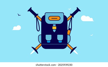 Blauer Rucksack, Vektorgrafik