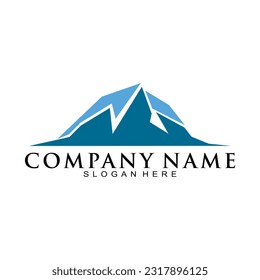 Ilustración del logotipo del vector de las colinas azules